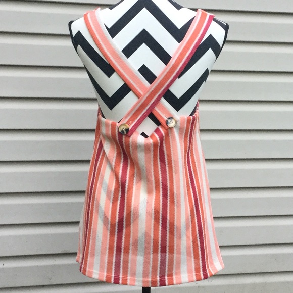 New Free People Bridget Orange Striped Top - Picture 8 of 8